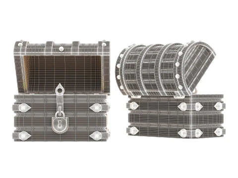 가슴 보물 열림 3D 모델