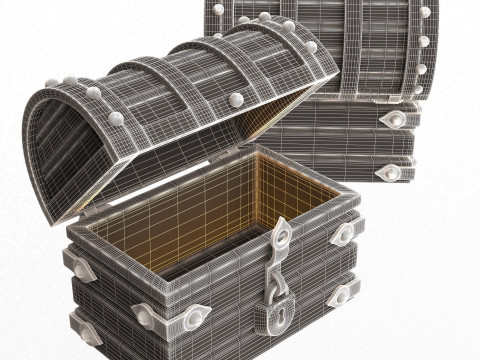 Chest Treasure Opened 3D Model