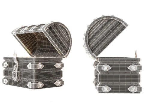 가슴 보물 열림 3D 모델