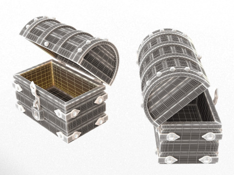 Chest Treasure Opened 3D Model