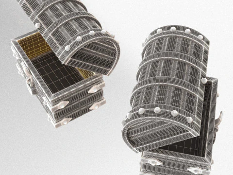 가슴 보물 열림 3D 모델