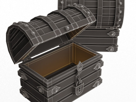Chest Treasure Opened 3D Model