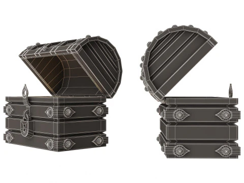 가슴 보물 열림 3D 모델