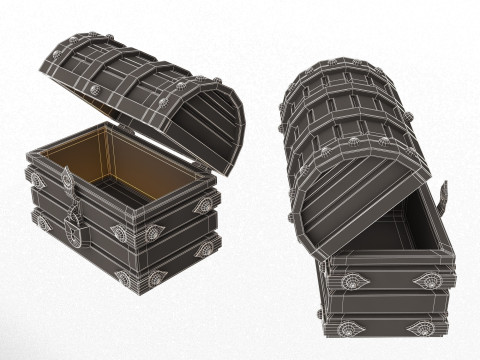 Chest Treasure Opened 3D Model