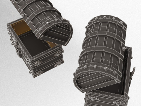Chest Treasure Opened 3D Model