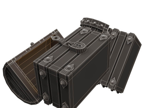 Chest Treasure Opened 3D Model