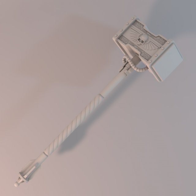battle hammer Model 3D .c4d .max .obj .3ds .fbx .stl .blend 