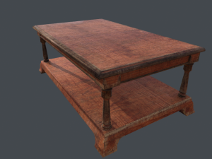 old wooden table Modello 3D