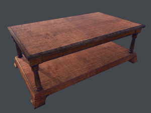 old wooden table Modello 3D