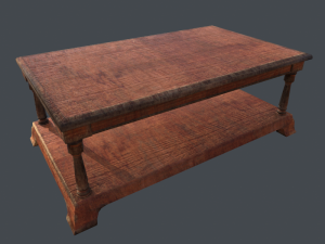 old wooden table Modello 3D