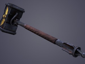 battle hammer low-poly Model 3D