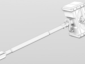 battle hammer low-poly Model 3D