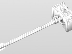 battle hammer low-poly Model 3D
