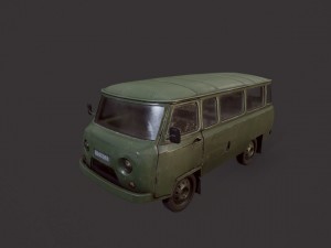 uaz 452 old military Modello 3D