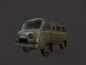 uaz 452 old military 3D Model