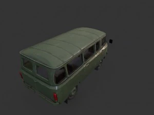 uaz 452 old military 3D Model