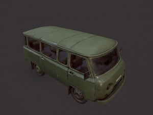 uaz 452 old military Modello 3D