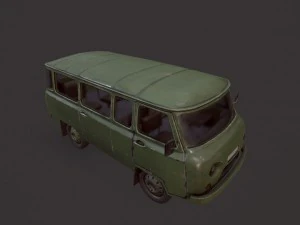 uaz 452 old military 3D Model