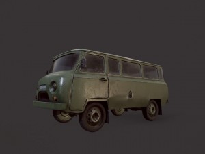 uaz 452 old military Modello 3D