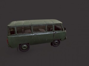 uaz 452 old military Modello 3D