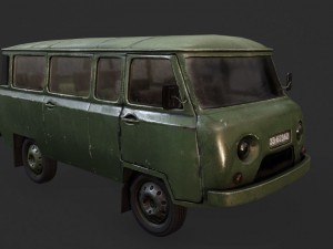uaz 452 old military Modello 3D