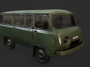 uaz 452 old military 3D Model