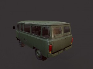 uaz 452 old military Modello 3D