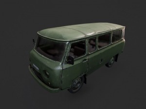 uaz 452 old military Modello 3D