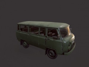 uaz 452 old military Modello 3D