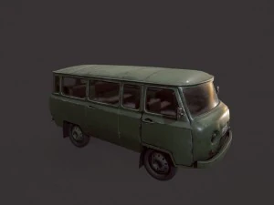 uaz 452 old military 3D Model