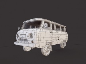 uaz 452 old military Modello 3D