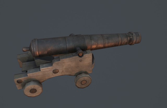 old cannon 3d 3D Model .c4d .max .obj .3ds .fbx .stl .blend 