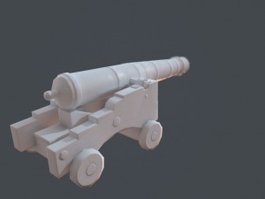 old cannon 3d 3D Model