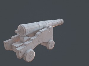 old cannon 3d 3D Model