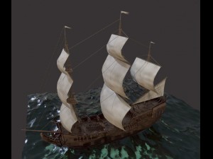 3d sailboat galleon model Modèle 3D