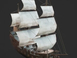 3d sailboat galleon model 3D Model