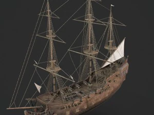 3d sailboat galleon model 3D Model