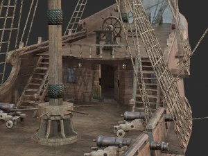 3d sailboat galleon model 3D Model