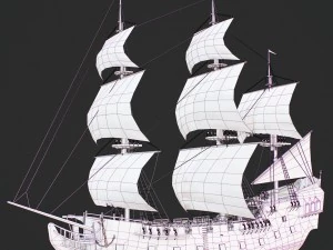 3d sailboat galleon model 3D Model