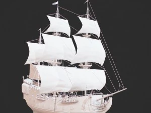 3d sailboat galleon model 3D Model