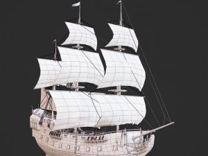 3d sailboat galleon model 3D Model