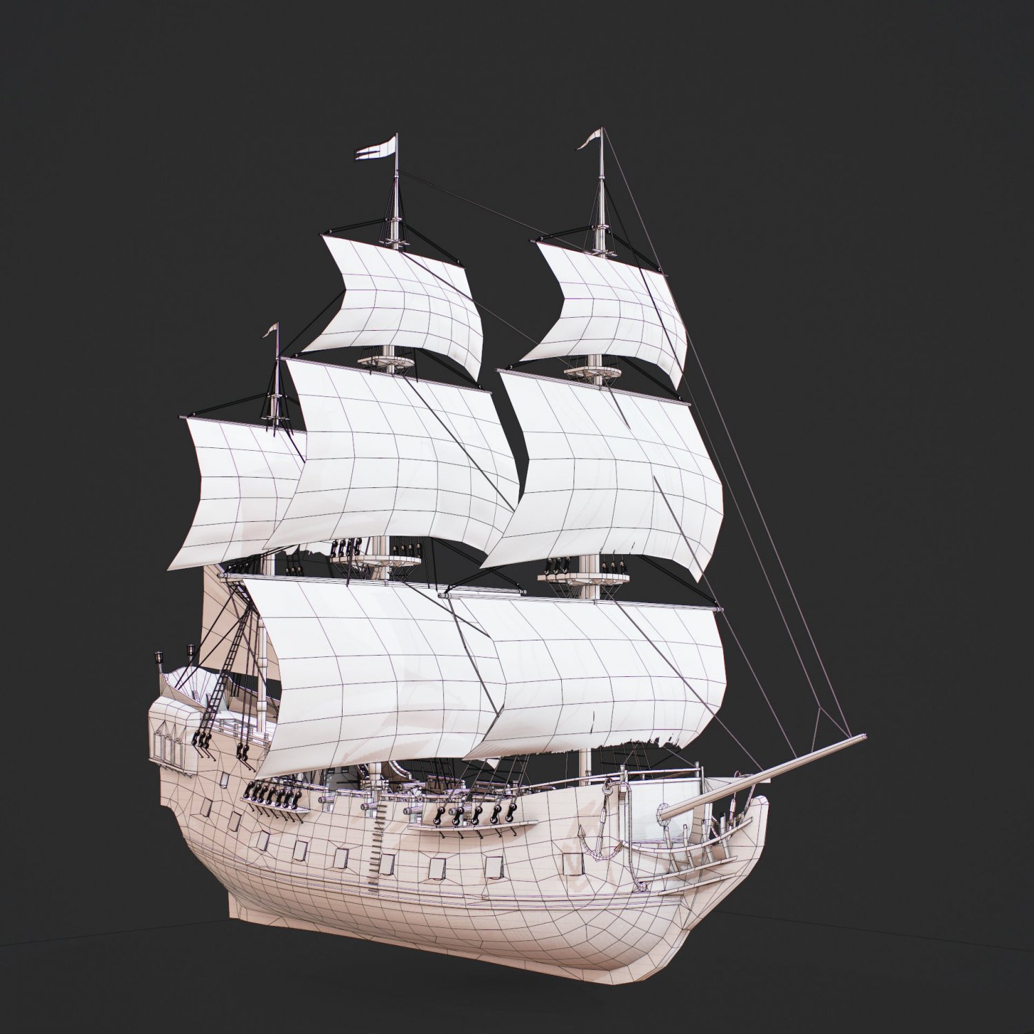 3d Sailboat Galleon Model 3D Модель In Выдуманные Корабли 3DExport