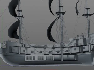 3d sailboat galleon model 3D Model