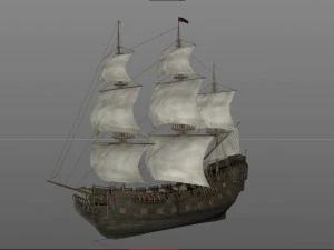 3d sailboat galleon model 3D Model