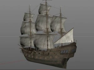 3d sailboat galleon model 3D Model