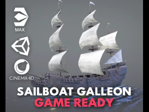 3d sailboat galleon model 3D Model