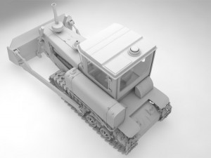3d dt-75 - soviet ttractor - buldozer 3D Model