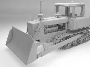 3d dt-75 - soviet ttractor - buldozer 3D Model