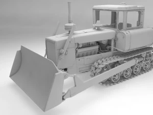 3d dt-75 - soviet ttractor - buldozer 3D Model
