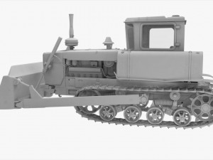 3d dt-75 - soviet ttractor - buldozer 3D Model